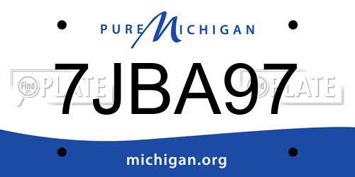 7JBA97 Michigan License Plate
