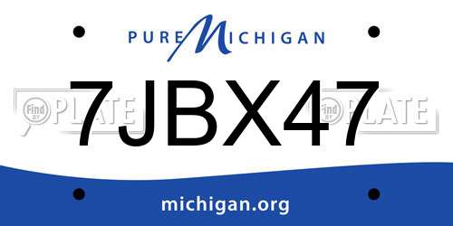 7JBX47 Michigan License Plate