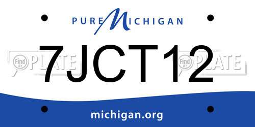 7JCT12 Michigan License Plate