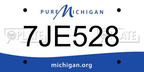 7JE528 Michigan License Plate
