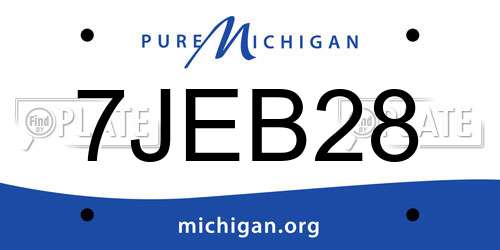 7JEB28 Michigan License Plate