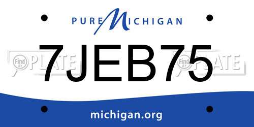 7JEB75 Michigan License Plate