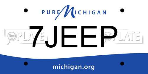 7JEEP Michigan License Plate