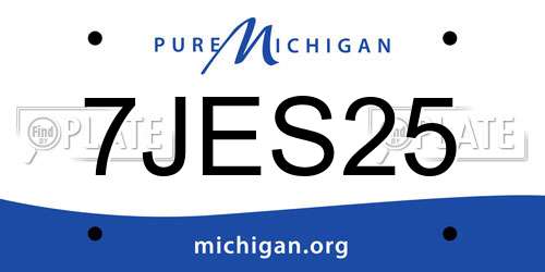 7JES25 Michigan License Plate
