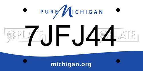 7JFJ44 Michigan License Plate