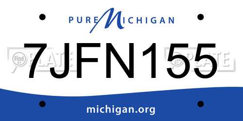 7JFN155 Michigan License Plate