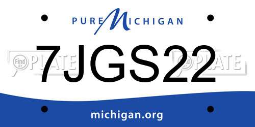 7JGS22 Michigan License Plate
