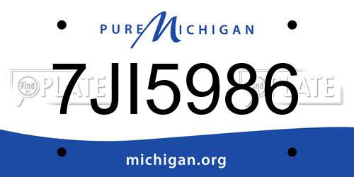 7JI5986 Michigan License Plate