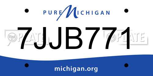 7JJB771 Michigan License Plate