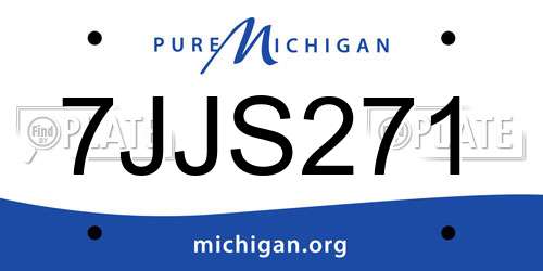 7JJS271 Michigan License Plate
