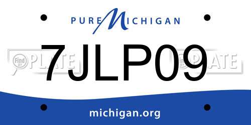 7JLP09 Michigan License Plate