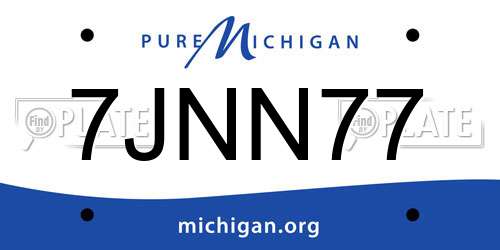 7JNN77 Michigan License Plate