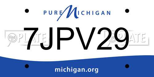 7JPV29 Michigan License Plate