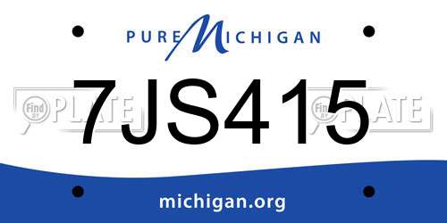 7JS415 Michigan License Plate