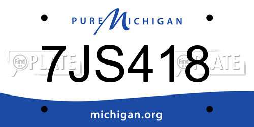 7JS418 Michigan License Plate