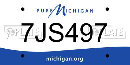 7JS497 Michigan License Plate