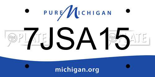 7JSA15 Michigan License Plate