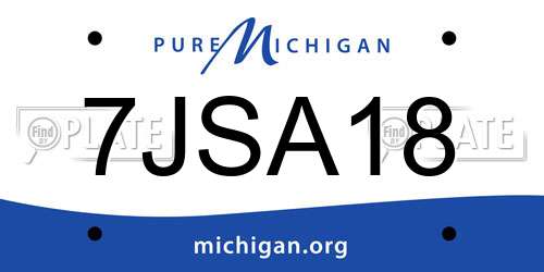 7JSA18 Michigan License Plate