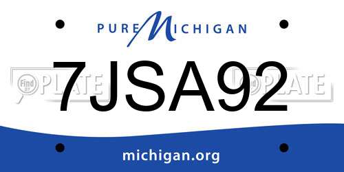 7JSA92 Michigan License Plate