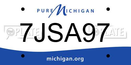 7JSA97 Michigan License Plate