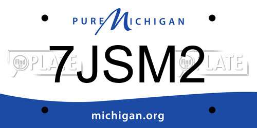 7JSM2 Michigan License Plate