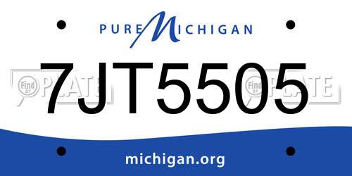 7JT5505 Michigan License Plate