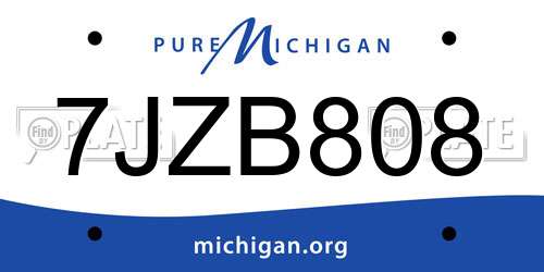 7JZB808 Michigan License Plate