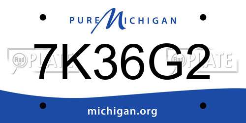 7K36G2 Michigan License Plate