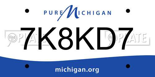 7K8KD7 Michigan License Plate