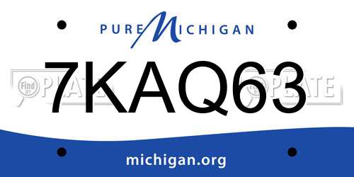 7KAQ63 Michigan License Plate