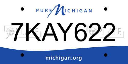 7KAY622 Michigan License Plate
