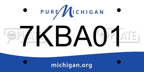 7KBA01 Michigan License Plate