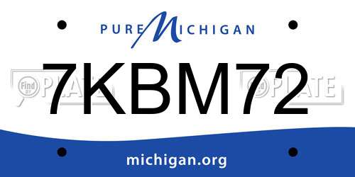 7KBM72 Michigan License Plate
