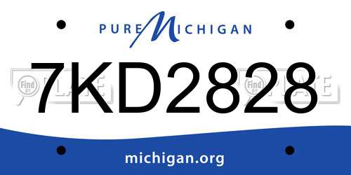 7KD2828 Michigan License Plate
