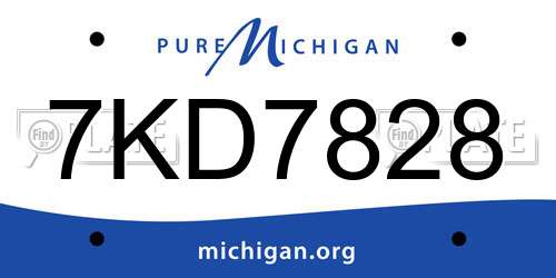 7KD7828 Michigan License Plate
