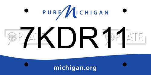 7KDR11 Michigan License Plate
