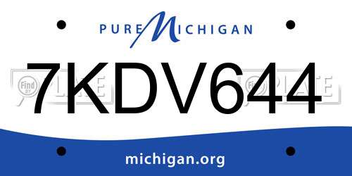 7KDV644 Michigan License Plate