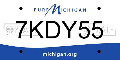 7KDY55 Michigan License Plate