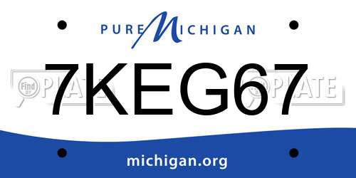 7KEG67 Michigan License Plate