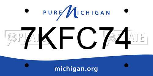 7KFC74 Michigan License Plate