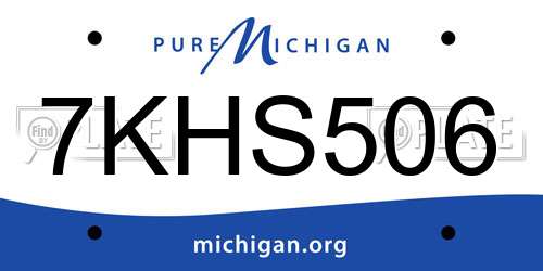 7KHS506 Michigan License Plate