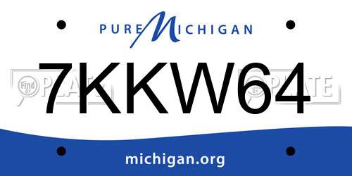 7KKW64 Michigan License Plate