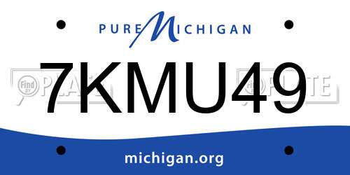 7KMU49 Michigan License Plate