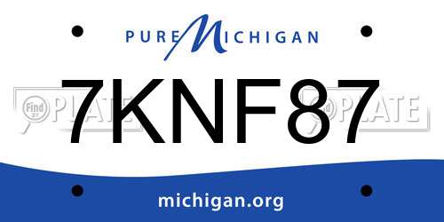 7KNF87 Michigan License Plate