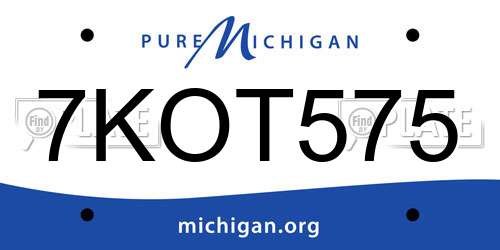 7KOT575 Michigan License Plate
