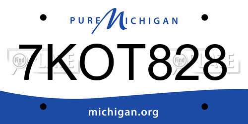 7KOT828 Michigan License Plate