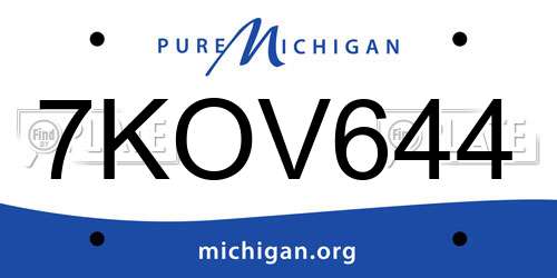 7KOV644 Michigan License Plate