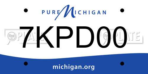 7KPD00 Michigan License Plate