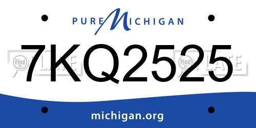 7KQ2525 Michigan License Plate