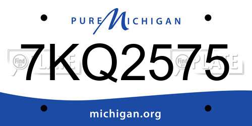 7KQ2575 Michigan License Plate